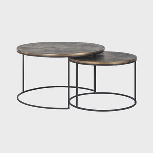 Richmond Salontafel 'Tulum' Set van 2 stuks, kleur Brushed Gold