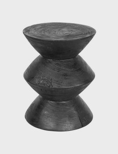 MUST Living Krukje/Bijzettafel 'Curve' Suarhout, kleur Zwart