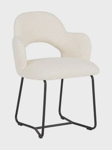 MUST Living Eetkamerstoel 'Vista' Bouclé, kleur Naturel