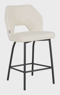 MUST Living Barstoel 'Bloom' Bouclé, kleur Naturel (zithoogte 65cm)