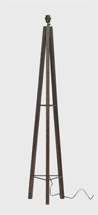 MUST Living Vloerlamp 'Porto Cristo' Teakhout, kleur Zwart (excl. kap)