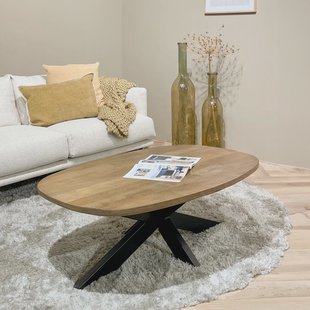 Livingfurn Salontafel 'Jesper' Mangohout, 120 x 75cm, kleur Naturel