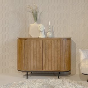 Livingfurn Smal Dressoir 'Noor' Mangohout, 115cm, kleur Naturel