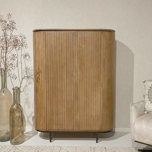 Livingfurn Opbergkast 'Noor' Mangohout, 150 x 115cm, kleur Naturel