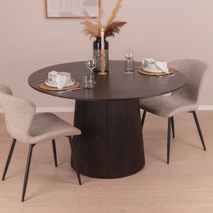 Sohome Ronde Eettafel 'Olav' Mangohout, 130cm, kleur Walnoot