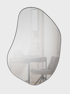 WOOOD Organische Spiegel 'Romee' 100 x 70cm, kleur Zwart