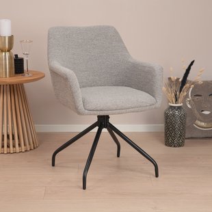 Sohome Draaibare Eetkamerstoel 'Lori' Bouclé, kleur Staalgrijs