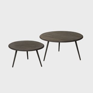 RENEW Bijzettafel 'Rolo' Teakhout, Set van 2 stuks, kleur Wine