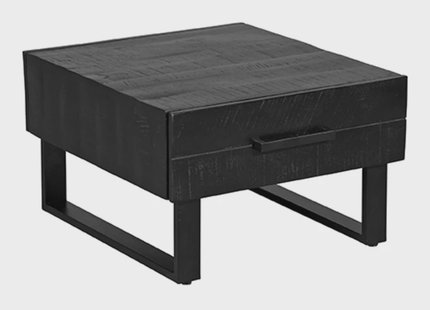 LABEL51 Salontafel 'Santos' Mangohout, 64 x 70cm, kleur Zwart