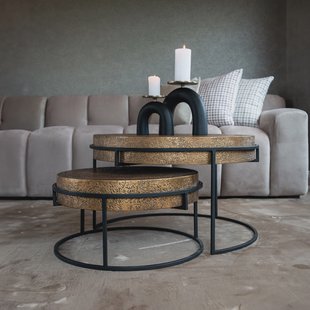 Richmond Salontafel 'Derby' Metaal, Set van 2 stuks