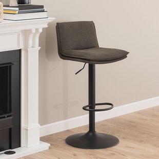 Bendt Draaibare Barkruk 'Ulysses' PU, kleur Antraciet (zithoogte 68-89cm)