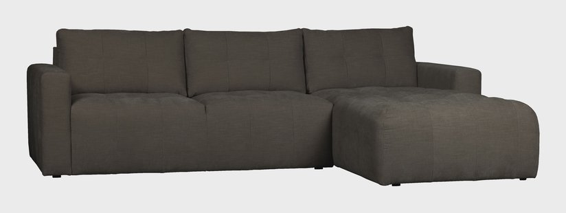 vtwonen Loungebank 'Bar' Rechts, Washed look, kleur Antraciet