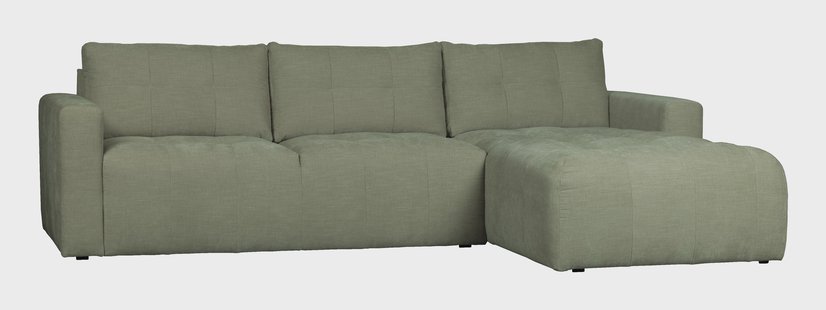 vtwonen Loungebank 'Bar' Rechts, Washed look, kleur Groen