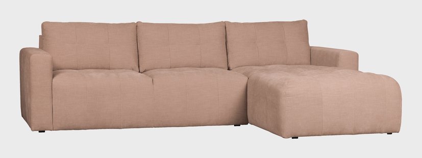 vtwonen Loungebank 'Bar' Rechts, Washed look, kleur Roze