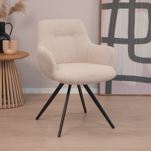 Sohome Draaibare Eetkamerstoel 'Aimée' Bouclé, kleur Beige