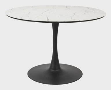 ZILT Ronde Eettafel 'Trisha' Marmerlook, 110cm, kleur Wit