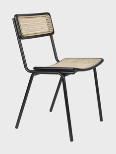 Zuiver Eetkamerstoel 'Jort' Rattan, kleur Naturel/Zwart