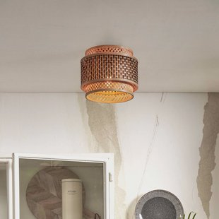 GOOD&MOJO Plafondlamp 'Bhutan' Bamboe, 25cm, kleur Zwart/Naturel