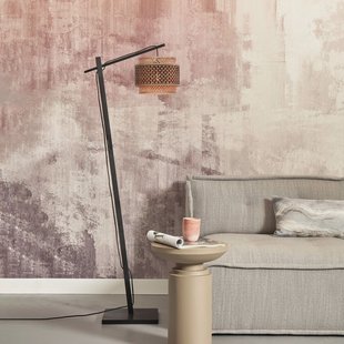 GOOD&MOJO Vloerlamp 'Bhutan' Bamboe, 150cm, kleur Zwart