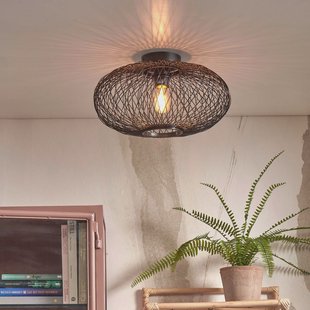 GOOD&MOJO Plafondlamp 'Cango' Bamboe, 40cm, kleur Zwart