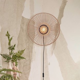 GOOD&MOJO Wandlamp 'Hokkaido' Bamboe, 38cm, kleur Naturel