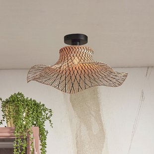 GOOD&MOJO Plafondlamp 'Ibiza' Bamboe, 50cm, kleur Naturel/Zwart