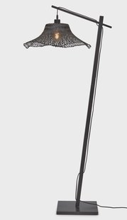 GOOD&MOJO Vloerlamp 'Ibiza' Bamboe, 150cm, kleur Zwart