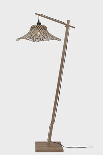 GOOD&MOJO Vloerlamp 'Ibiza' Bamboe, 150cm, kleur Naturel/Zwart