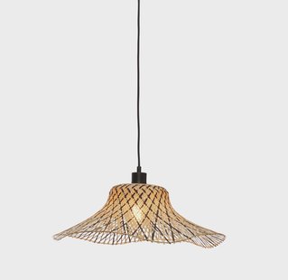 GOOD&MOJO Hanglamp 'Ibiza' Bamboe, 50cm, kleur Naturel/Zwart