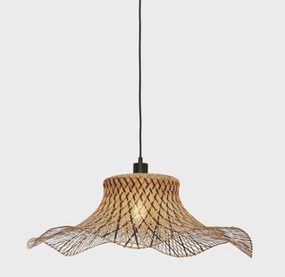 GOOD&MOJO Hanglamp 'Ibiza' Bamboe, 65cm, kleur Naturel/Zwart