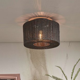 GOOD&MOJO Plafondlamp 'Iguazu' Jute, 30cm, kleur Zwart