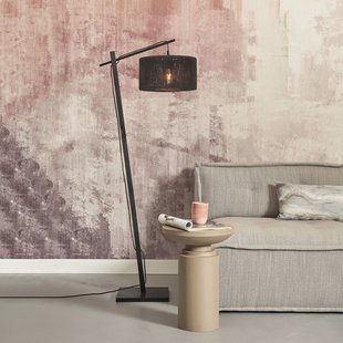 GOOD&MOJO Vloerlamp 'Iguazu' Bamboe en jute, 150cm, kleur Zwart