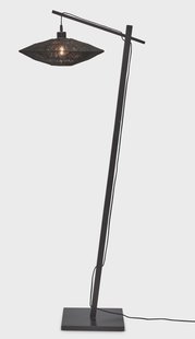 GOOD&MOJO Vloerlamp 'Iguazu' Bamboe en jute, 150cm, kleur Zwart