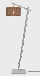 GOOD&MOJO Vloerlamp 'Iguazu' Bamboe en jute, 150cm, kleur Wit/Naturel