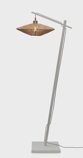 GOOD&MOJO Vloerlamp 'Iguazu' Bamboe en jute, 150cm, kleur Wit/Naturel