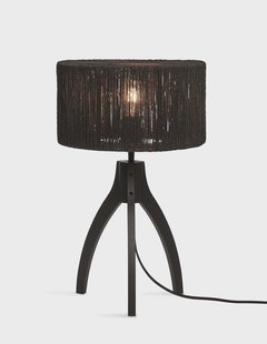 GOOD&MOJO Tafellamp 'Iguazu' 3-poot, Bamboe en jute, kleur Zwart