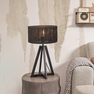 GOOD&MOJO Tafellamp 'Iguazu' 4-poot, Bamboe en jute, kleur Zwart