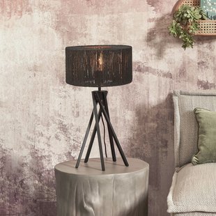 GOOD&MOJO Tafellamp 'Iguazu' 5-poot, Bamboe en jute, kleur Zwart
