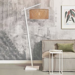 GOOD&MOJO Vloerlamp 'Java' Bamboe, 176cm, kleur Wit/Naturel