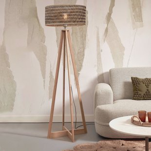 GOOD&MOJO Vloerlamp 'Java' 4-poot, Bamboe, kleur Naturel/Zwart