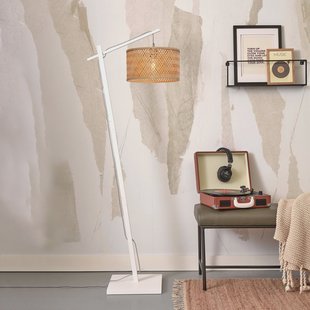 GOOD&MOJO Vloerlamp 'Java' Bamboe, 150cm, kleur Wit/Naturel
