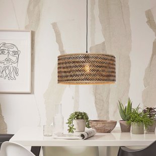 GOOD&MOJO Hanglamp 'Java' Bamboe, 50cm, kleur Naturel/Zwart