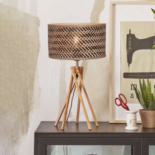 GOOD&MOJO Tafellamp 'Java' 5-poot, Bamboe, kleur Naturel/Zwart