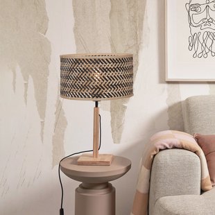 GOOD&MOJO Tafellamp 'Java' Bamboe, 38cm, kleur Naturel/Zwart