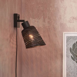 GOOD&MOJO Wandlamp 'Java' Bamboe, kleur Zwart