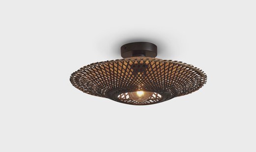GOOD&MOJO Plafondlamp 'Kalimantan' Bamboe, 44cm, kleur Zwart/Naturel