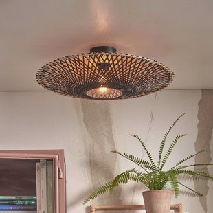 GOOD&MOJO Plafondlamp 'Kalimantan' Bamboe, 60cm, kleur Zwart/Naturel