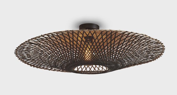 GOOD&MOJO Plafondlamp 'Kalimantan' Bamboe, 87cm, kleur Zwart/Naturel