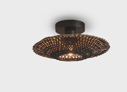 GOOD&MOJO Plafondlamp 'Kalimantan' Bamboe, 30cm, kleur Zwart/Naturel