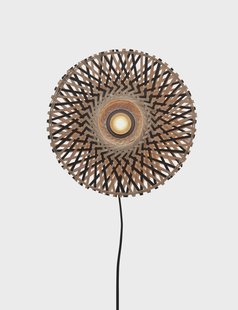 GOOD&MOJO Wandlamp 'Kalimantan' Bamboe, 30cm, kleur Naturel/Zwart